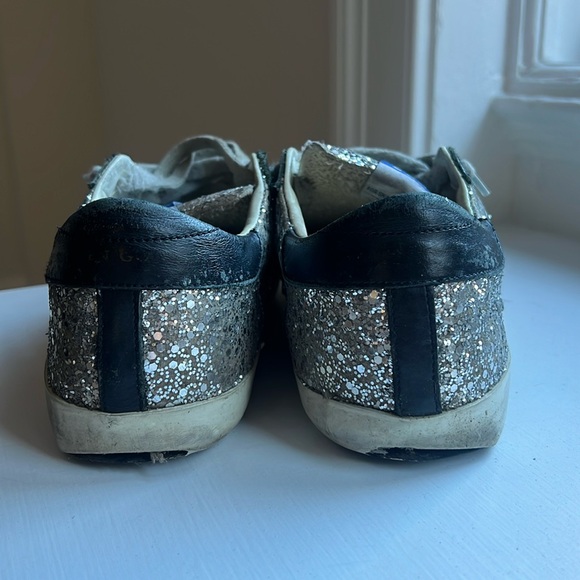 Golden Goose Animal Print Silver Gold Glitter Superstar Sneakers Sz. 38/8 - Picture 9 of 10